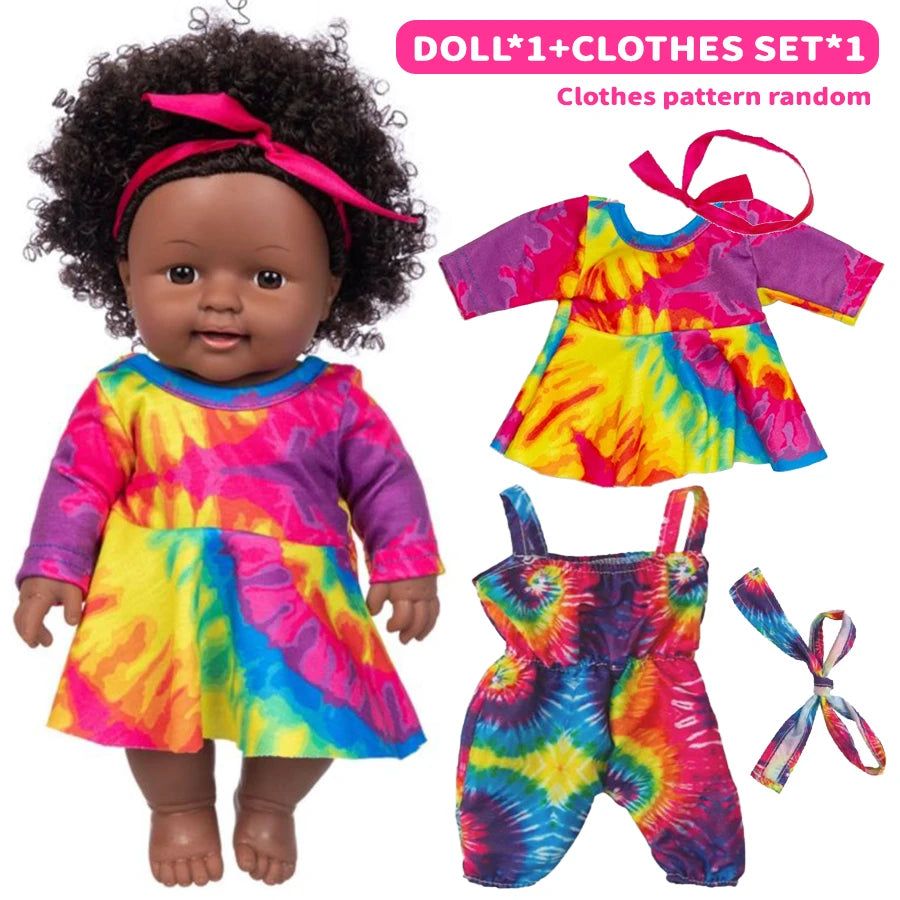 12Inch/30cm Doll Clothes 2Pes setsWashable Baby Companion Toys Simulation Dolls Soft Lifelike Sleeping Doll Soothing Girl Gift