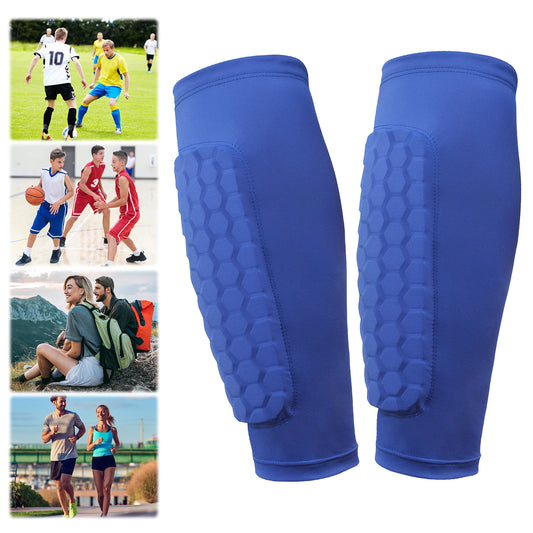 Shin Defender with Honeycomb Pads Soccer Shin Pads Ergonomic Lightweight Calf Protective Gear for Boys Girls Men Women