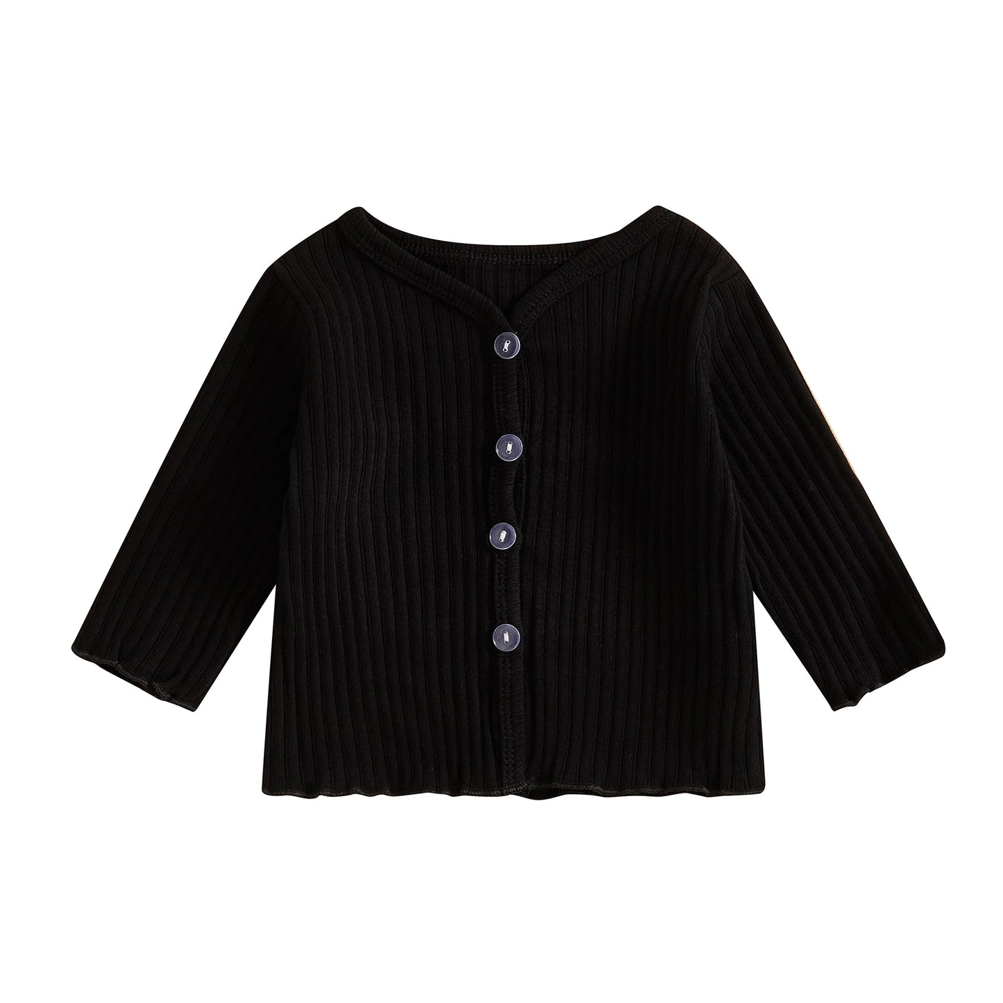Infant Girls Cozy Knitted Cardigan with Button Front Closure Long Sleeves and Solid Color Design for Warmth and Style