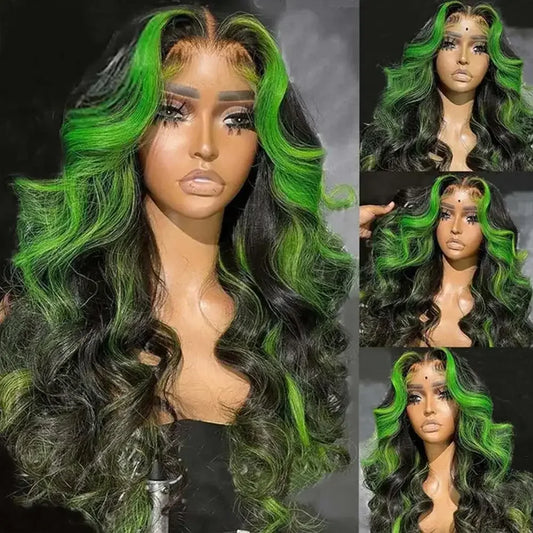 Pink Highlight Colored Lace Front Wig Synthetic Glueless Loose Wave Pre Plucked 13x4 HD Transparent Lace Frontal Wigs For Women