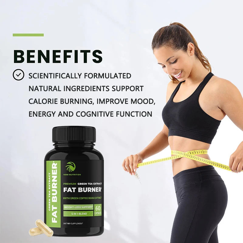 Green Tea Weight Loss | Belly Fat Burner, Metabolism Booster & Appetite Suppressant for Men and Women | 60 Capsules