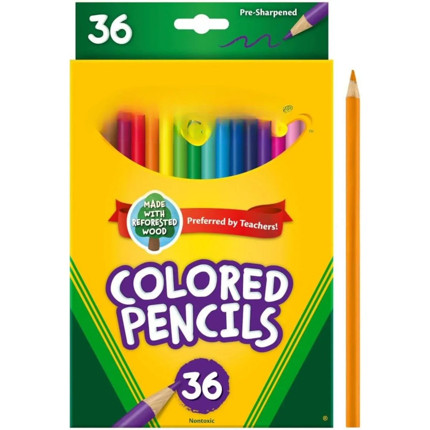Colored Pencils (36ct), Children's pencil sets, arts and crafts supplies, coloring book pencils, gifts for children and toddlers