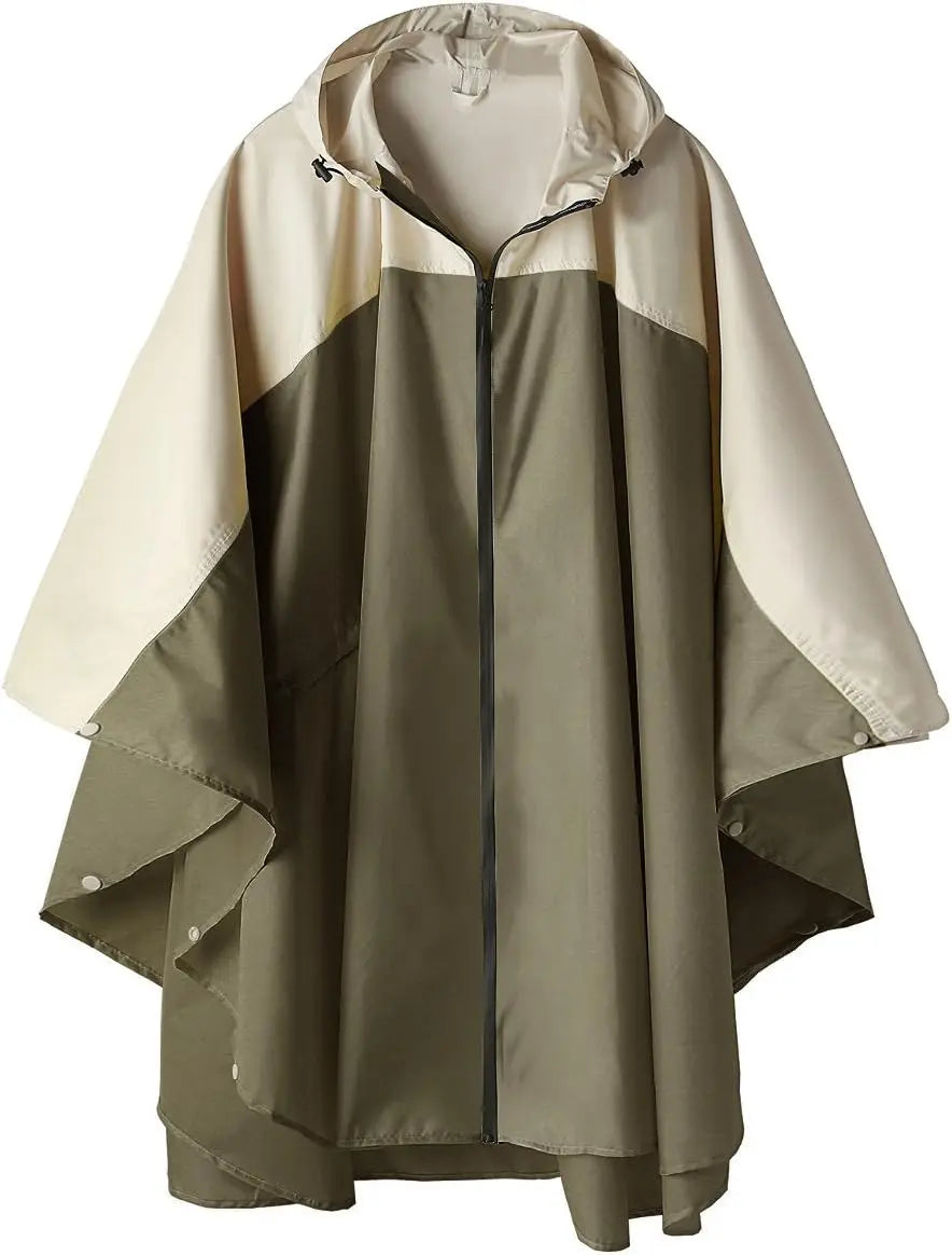 Men's and women's raincoats, hooded waterproof raincoats, suitable for adult women