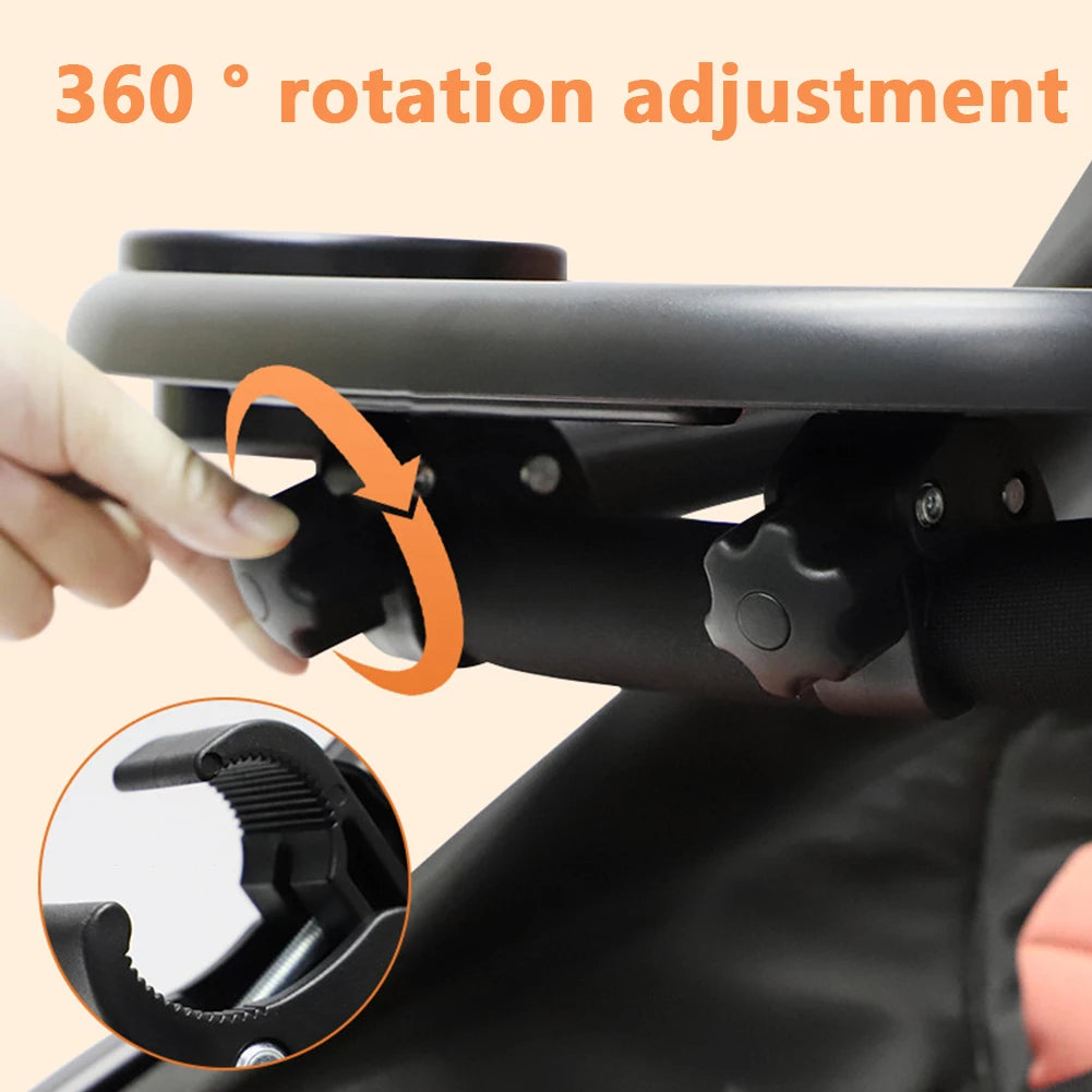 3 in 1 Infant Stroller Tray with Removable Drink Holder Snack Catcher and Phone Slot Universal Design