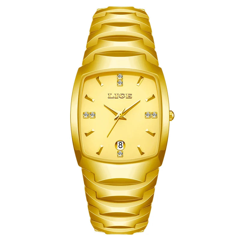 LIGE Fashion Luxury Woman Watch Simple Elegant Stainless Steel Casual Quartz Watches for Women Calendar Ladies Romantic Gift New