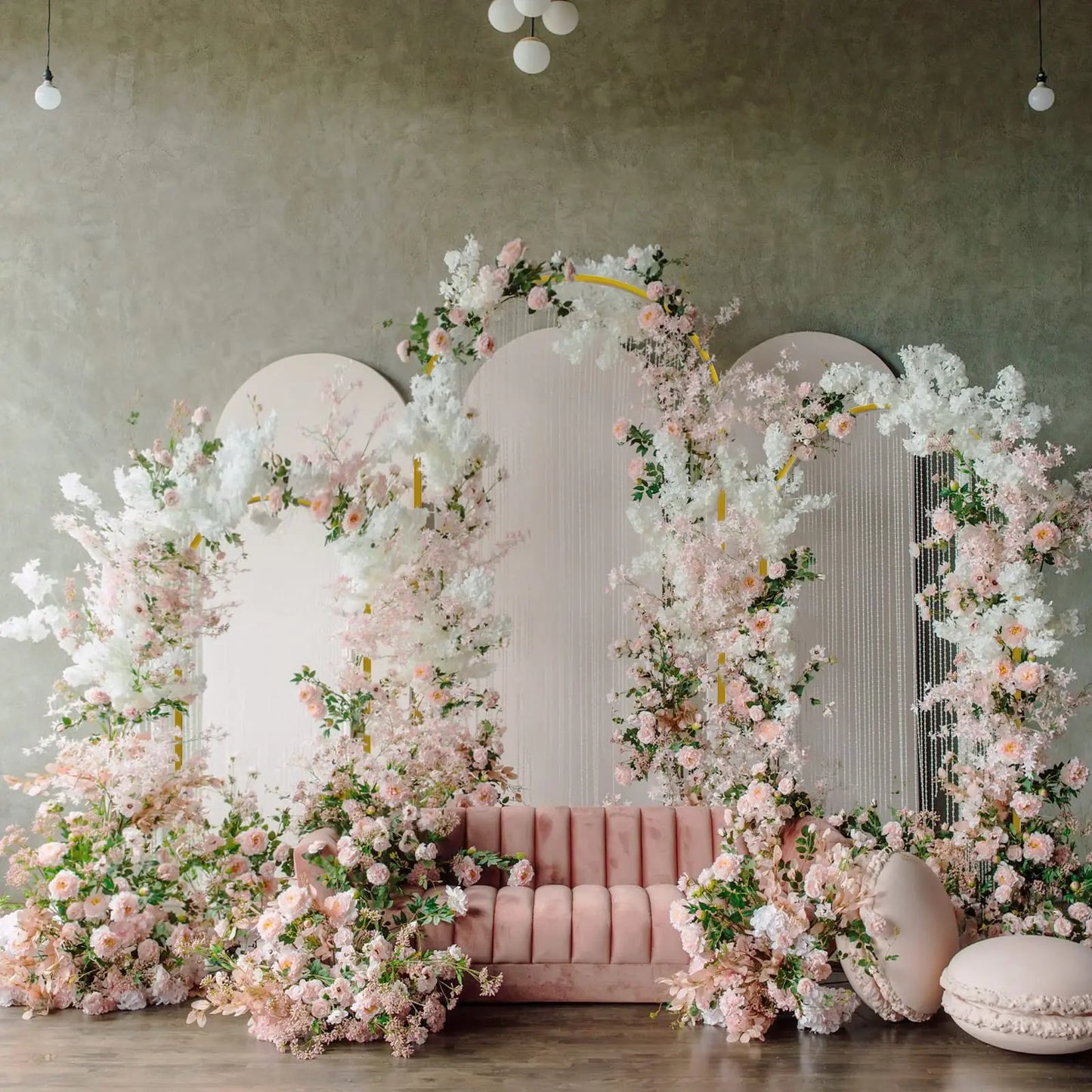 Wedding Arch Backdrop Stand Set of 3 Gold Metal Arch Backdrop Stand for Wedding Ceremony Baby Shower Birthday