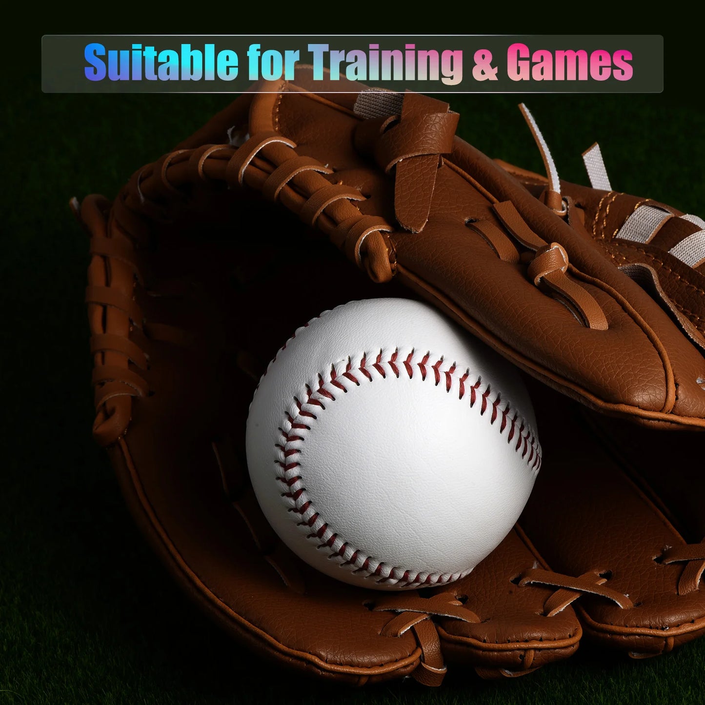 9 Inch Baseball Hard Baseballs Bulk Standard Size Adult Leather Practice Training Baseball Unmarked Baseballs for Pitching 6pcs