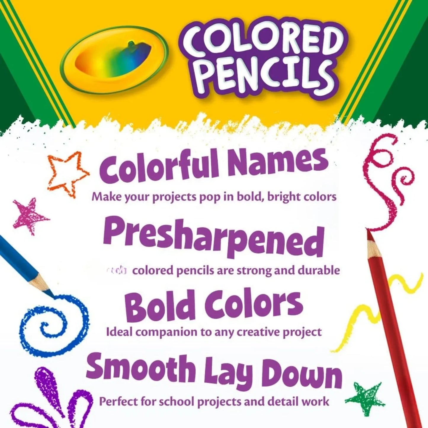 Colored Pencils (36ct), Children's pencil sets, arts and crafts supplies, coloring book pencils, gifts for children and toddlers