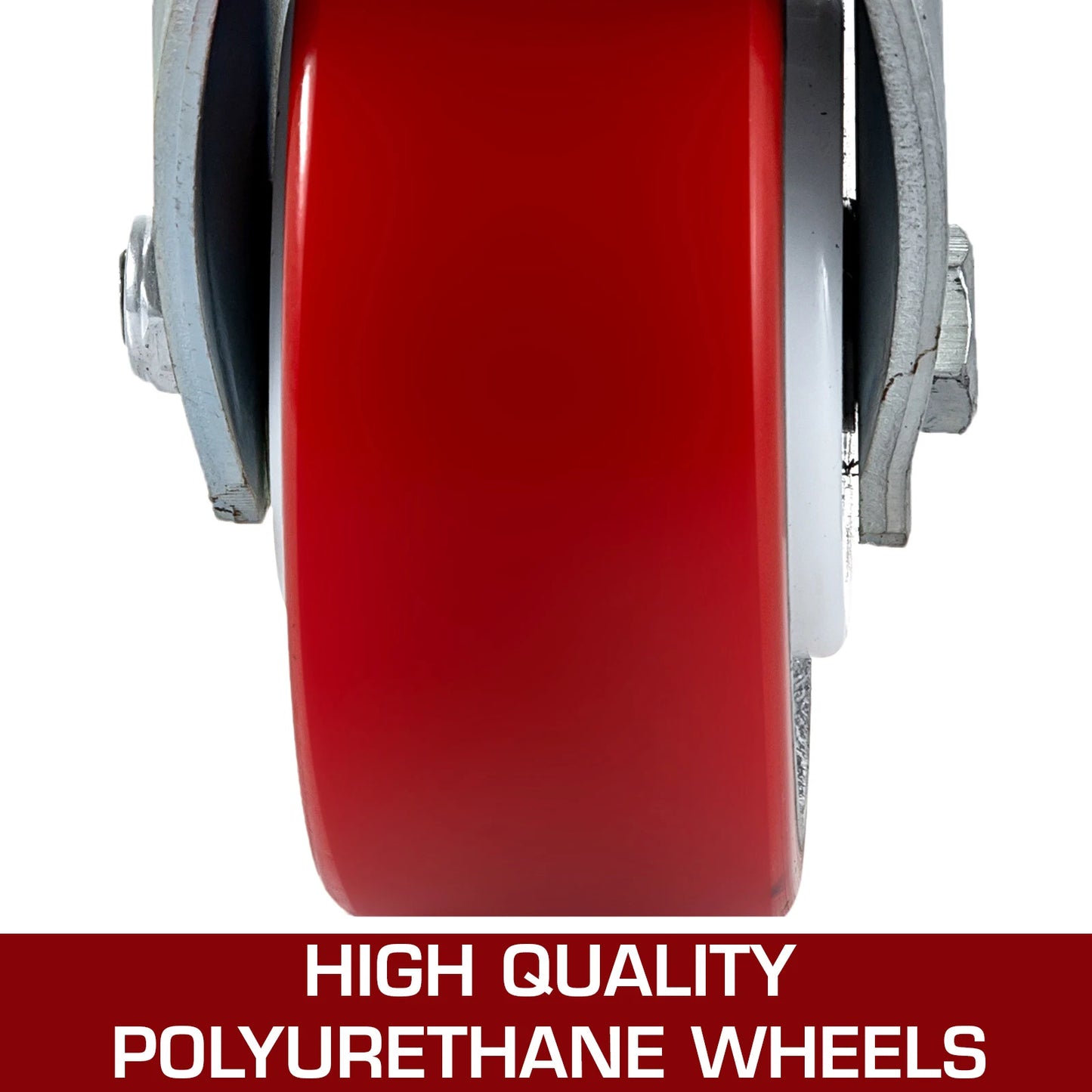 SucceBuy 4 Pack 6"x2" Heavy Duty Iron Core Polyurethane 2 Rigid and 2 Swivel Casters  With Side Brake 1000LBS Capacity Per Wheel