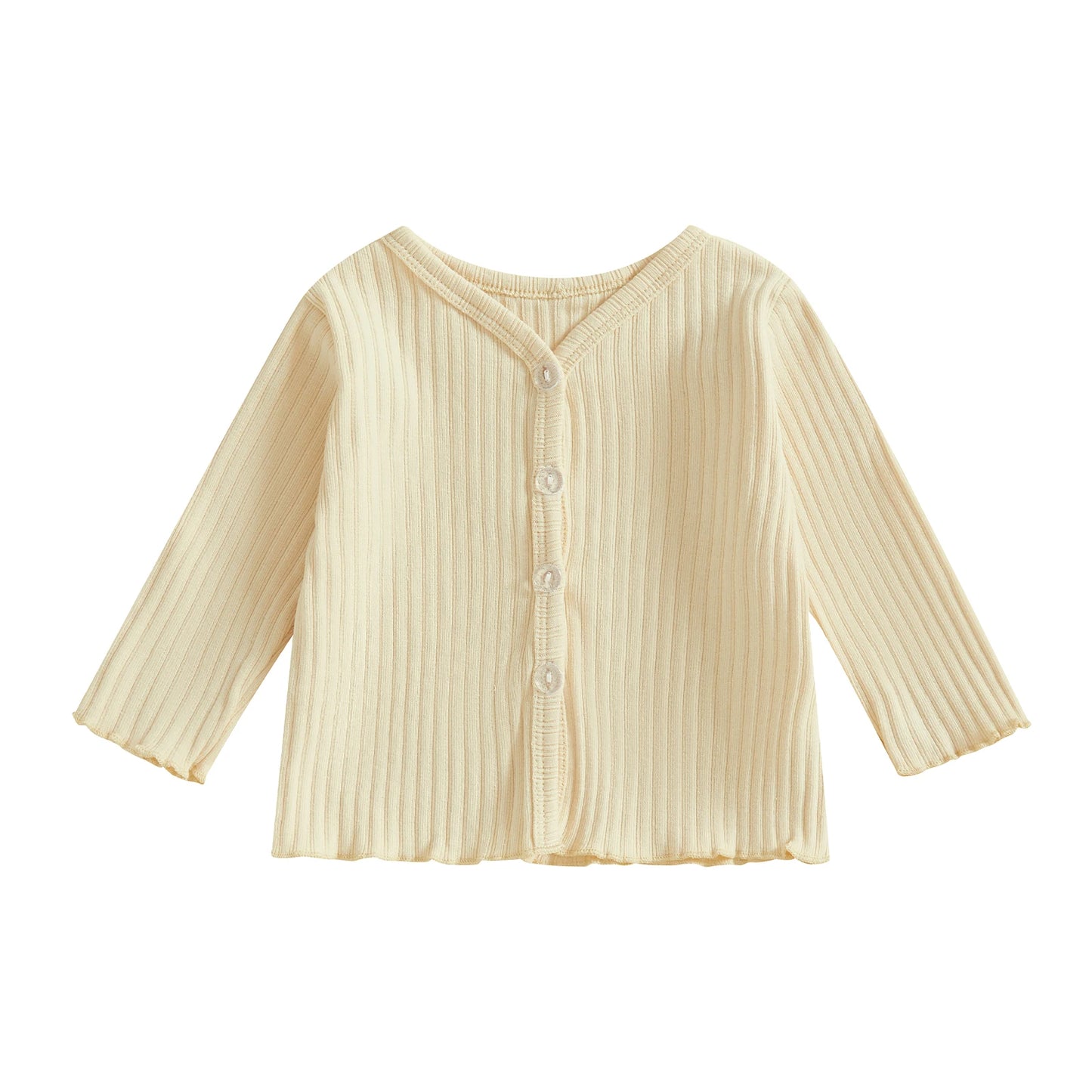Infant Girls Cozy Knitted Cardigan with Button Front Closure Long Sleeves and Solid Color Design for Warmth and Style