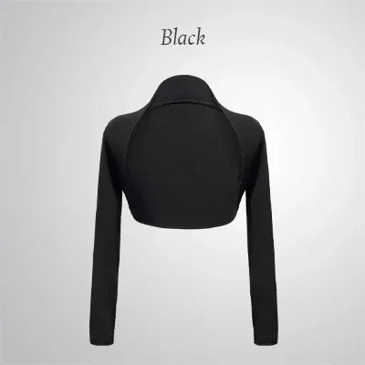 Girls Kids Dance Tops Ballet Dance Cropped Tops Modern Classical Dance Coats Long Sleeve Women Teen Ballet Dance Outfits
