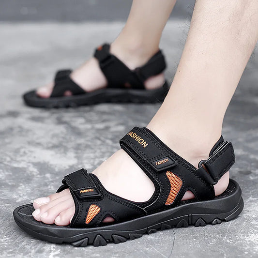 Large Size Men'S Sandals Summer New Casual Shoes Beach Shoe Men'S Slippers Open Toe Cool Flat Bottom Sports