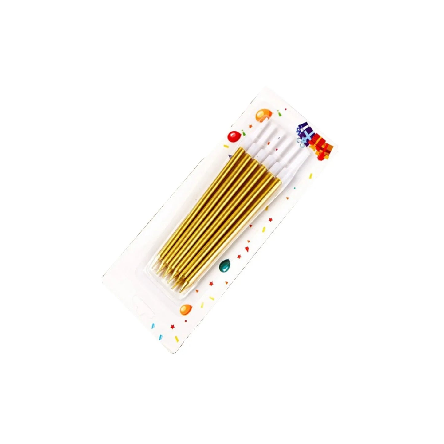 Creative Decoration Straight Party Atmosphere Candle Tapered Elegant Gold Cake Candles Suitable For Birthday Party Wedding