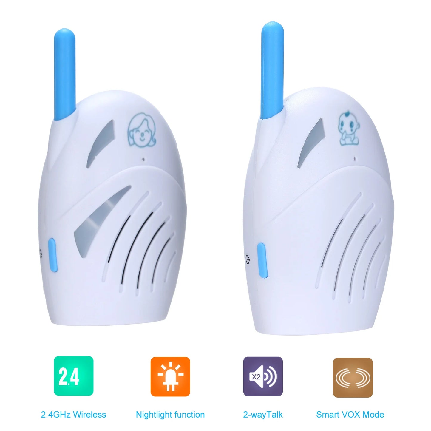 Baby Detectophone 2.4GHz Wireless 2 Way Intercom Crying Sound Alarm Child Detectophone for Home Wireless Monitor Security Camera