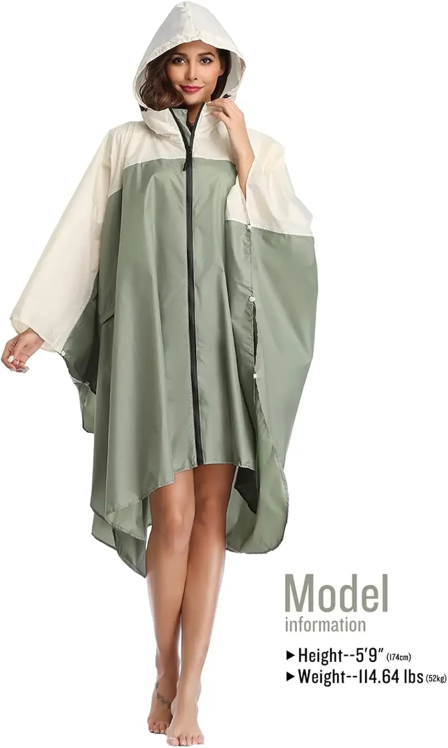 Men's and women's raincoats, hooded waterproof raincoats, suitable for adult women
