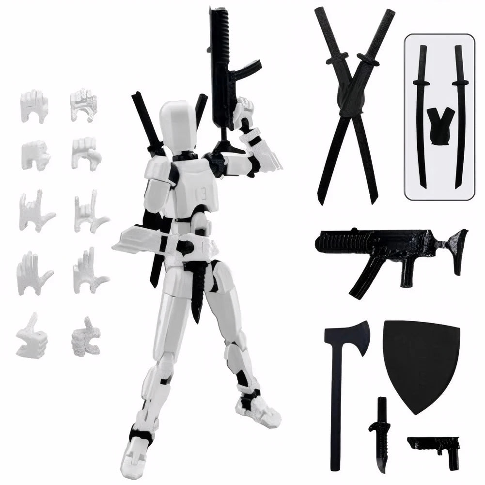 13 Robot Action Figure with Multiple Accessories Multi-Jointed Action Figures Action Figure Dummy Desk Decoration Gifts for Him