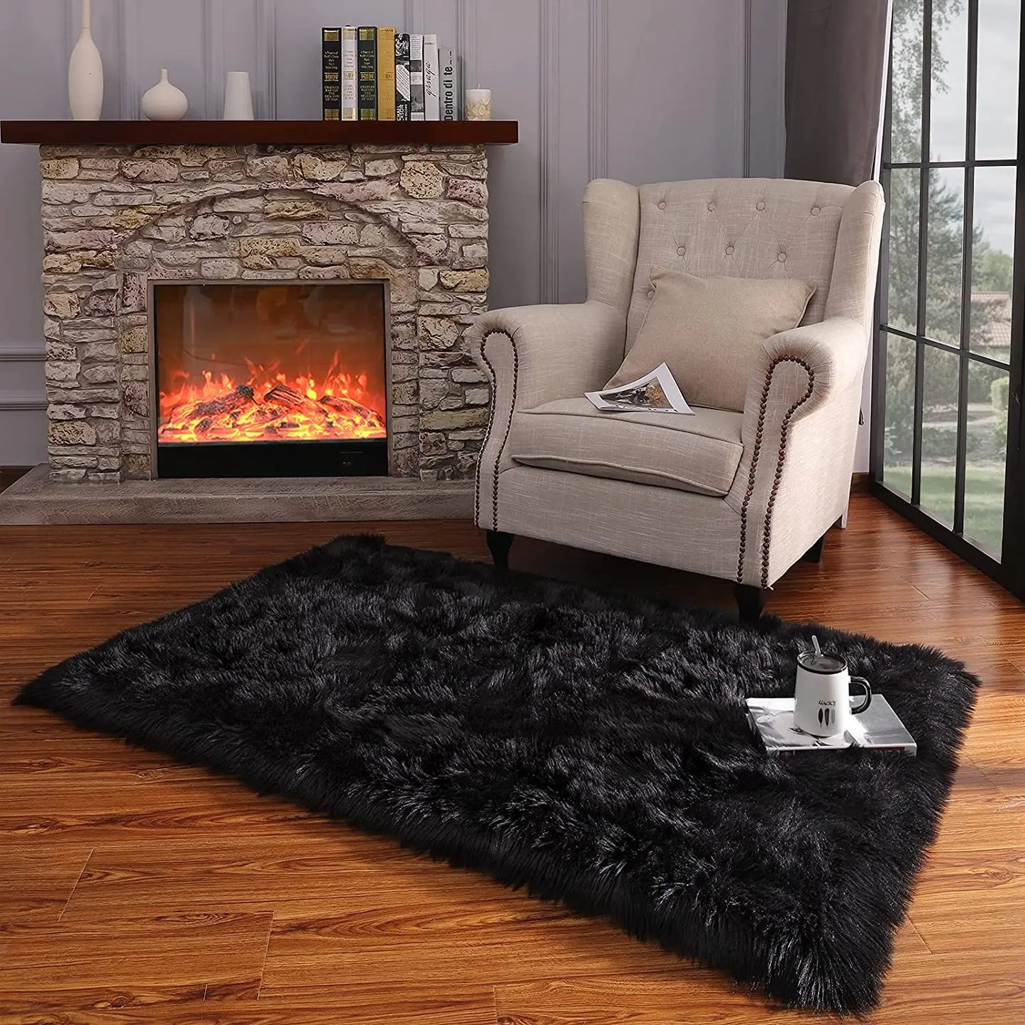 Thicken dense Faux Fur Rug decoration carpets for living room & baby room rugs long plush carpet for Bedroom home decor floor mats