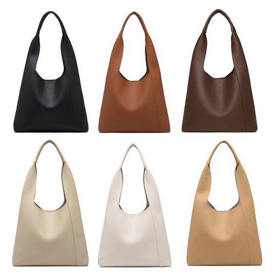 Shoulder Purse for Women Magnetic Closure Top Handle Handbag PU Leather Large Capacity Solid Hobo Bag for Work Travel