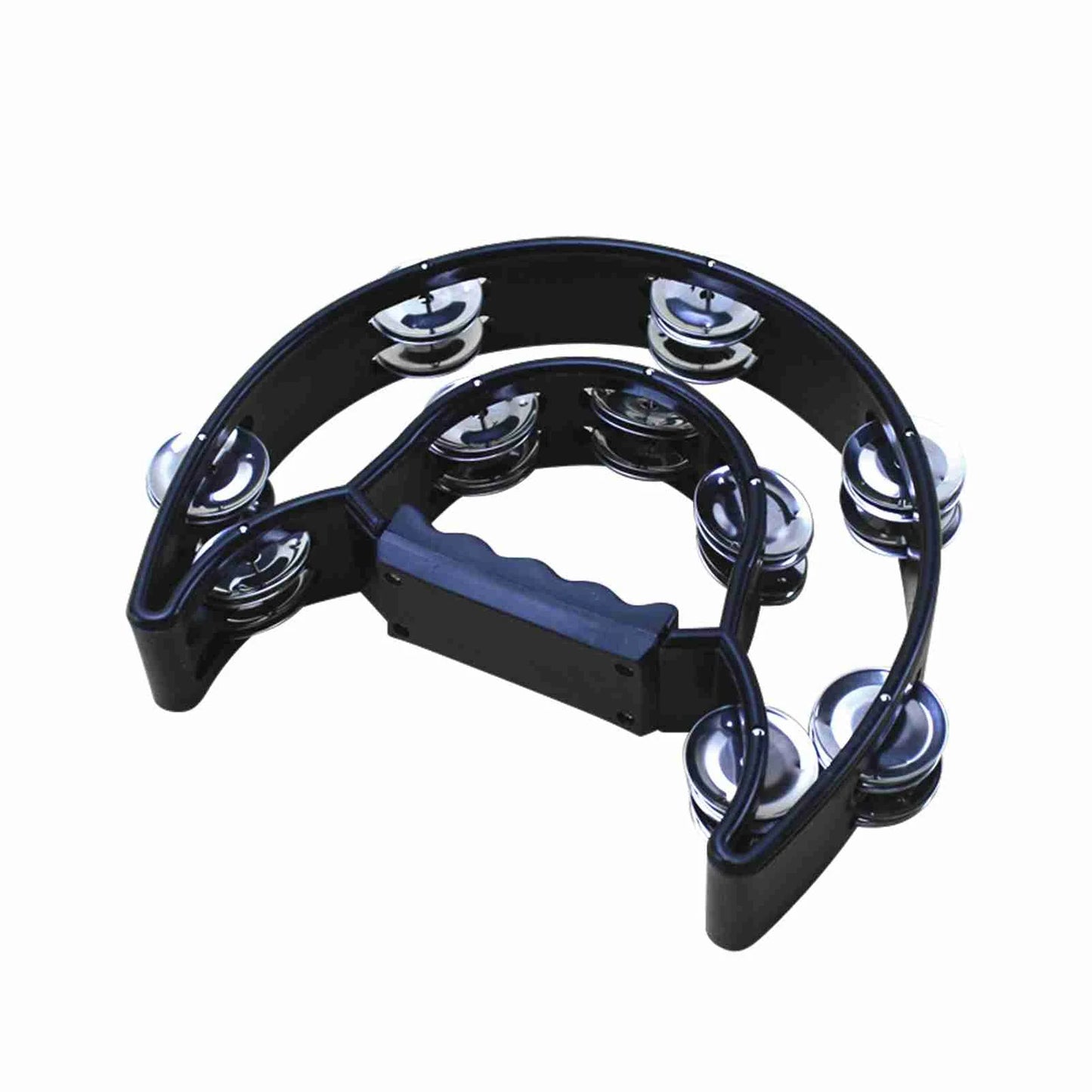 Handheld Tambourine Double Row Handbell Ergonomic Handle Grip Tambourine for KTV Party