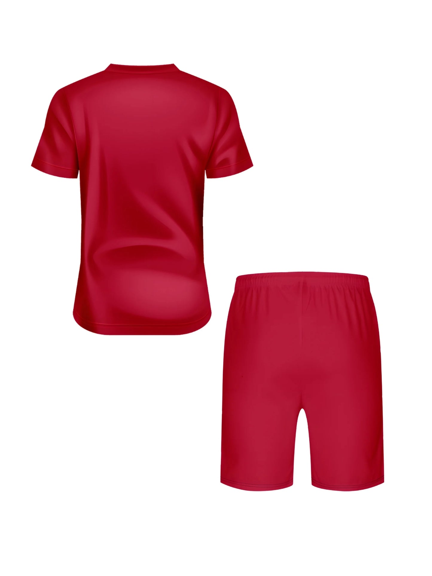 Men's trendy round neck short-sleeved shorts two-piece suit, 3D digital printing high-definition pattern, summer leisure and com