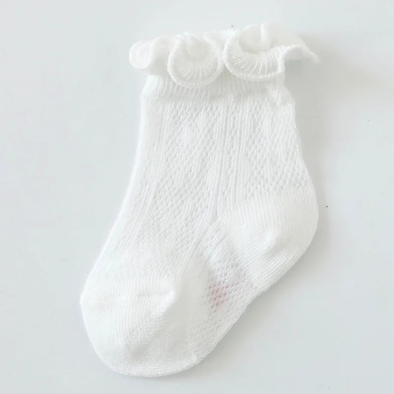 Baby Girls Socks Newborn Accessories Floral Solid Kids Toddlers Gift Clothes Children Infant Stuff Items Lace Mesh Summer