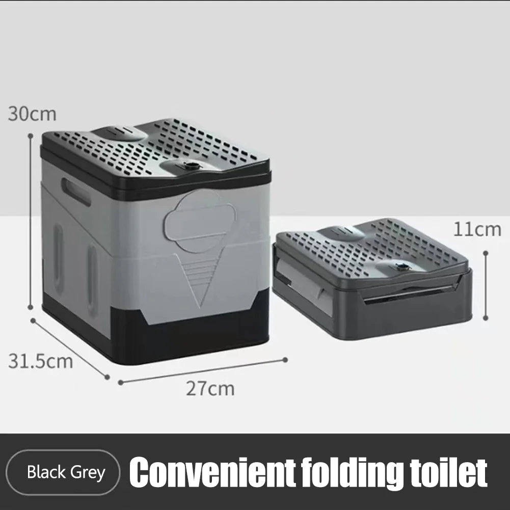 Movable Toilet Portable Multifunction Bedpan Strong Bearing Capacity Reusable Trash Can Self-driving Travel Supplies