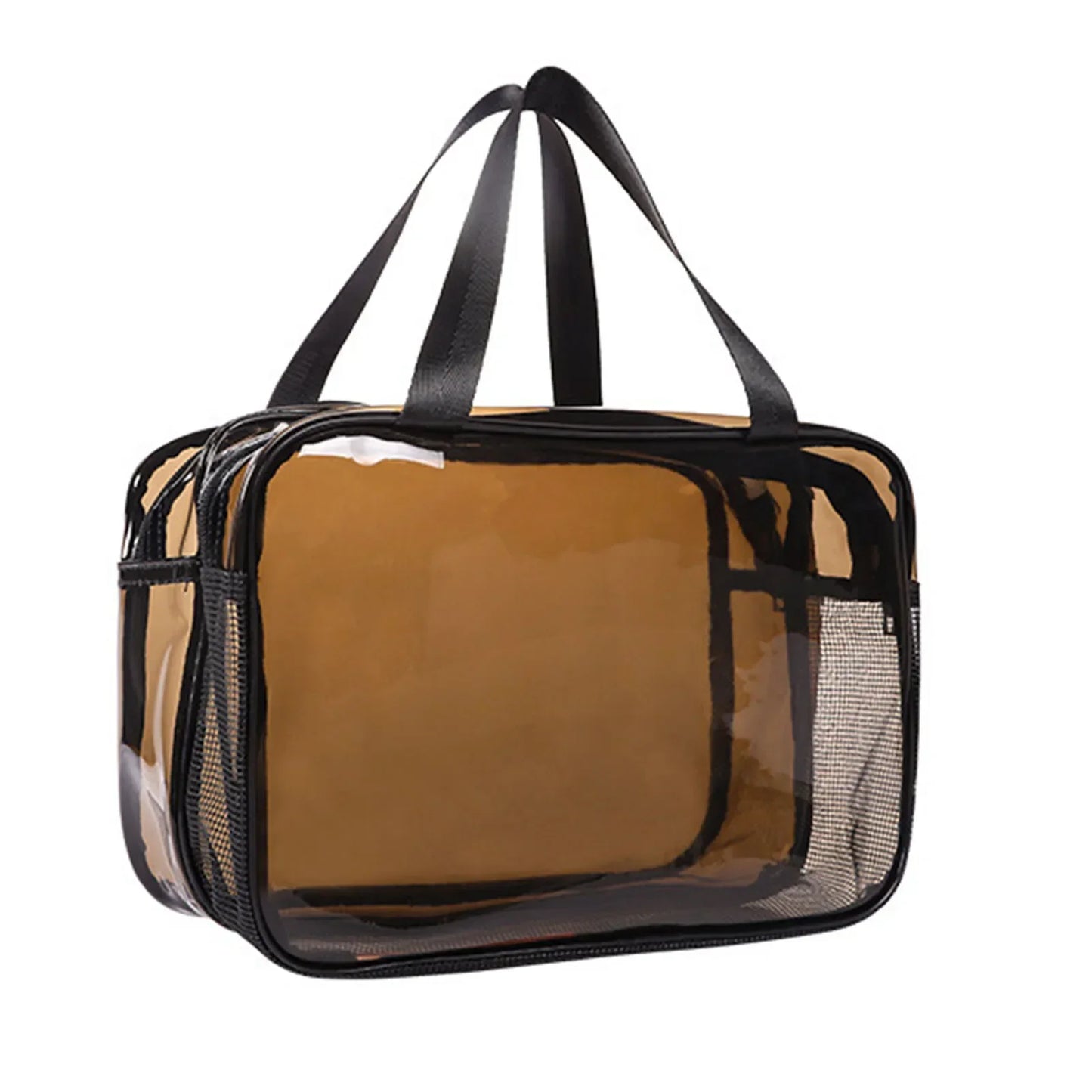 Simple transparent makeup bag double-layer waterproof  wear-resistant dry wet separation makeup bag bathroom washing storage bag