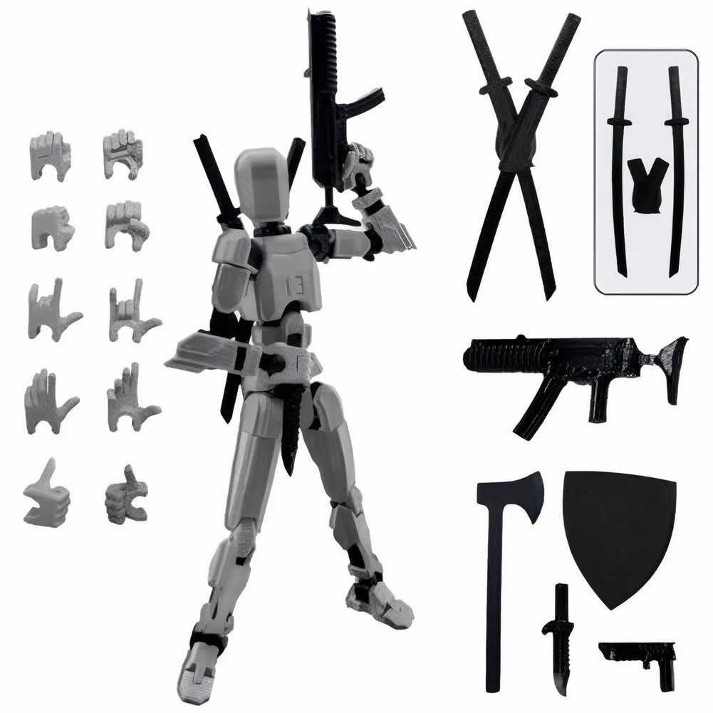 13 Robot Action Figure with Multiple Accessories Multi-Jointed Action Figures Action Figure Dummy Desk Decoration Gifts for Him