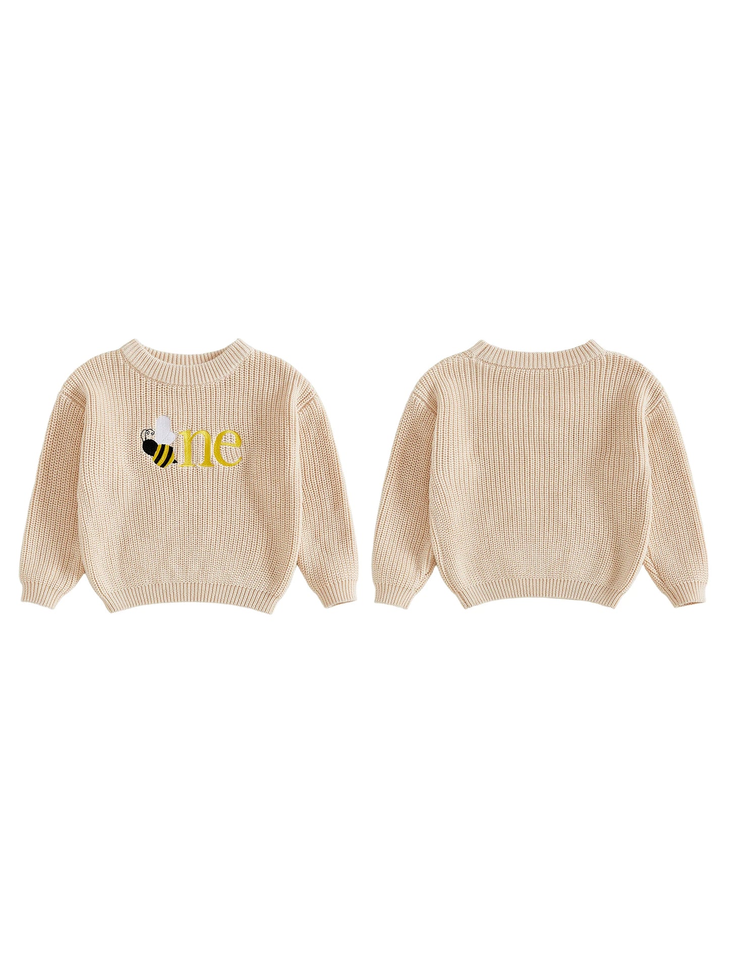 Toddler Girl Winter Sweater Cute Animal Embroidery Long Sleeve Crew Neck Cozy Birthday Knitwear Warm Pullover Jumper