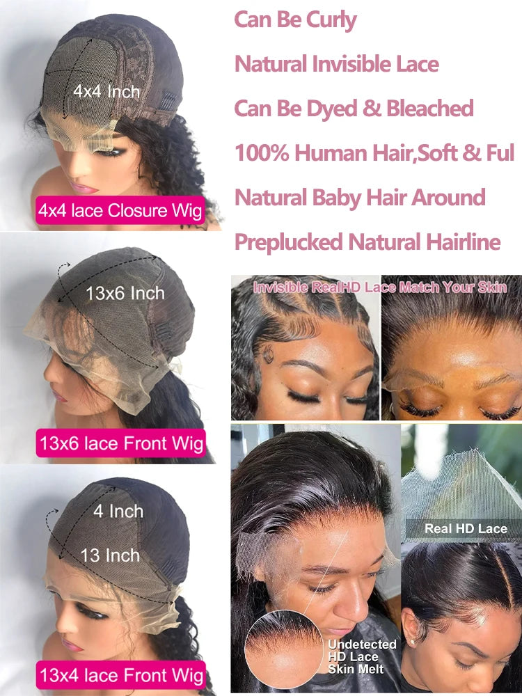 42 Inch 13x6 Bone Straight HD Lace Frontal Wigs 13x4 Transparent Lace Front Brazilian Pre Plucked Human Hair Wig For Black Women