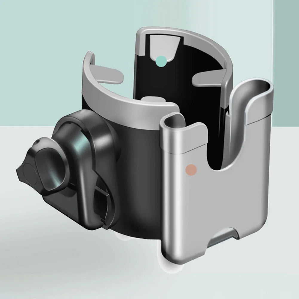 2 in 1 Stroller Cup Holder with Phone Holder Childrens Stroller Bottle Holders 360° Rotatable Cup Phone Holder Pram Accessories